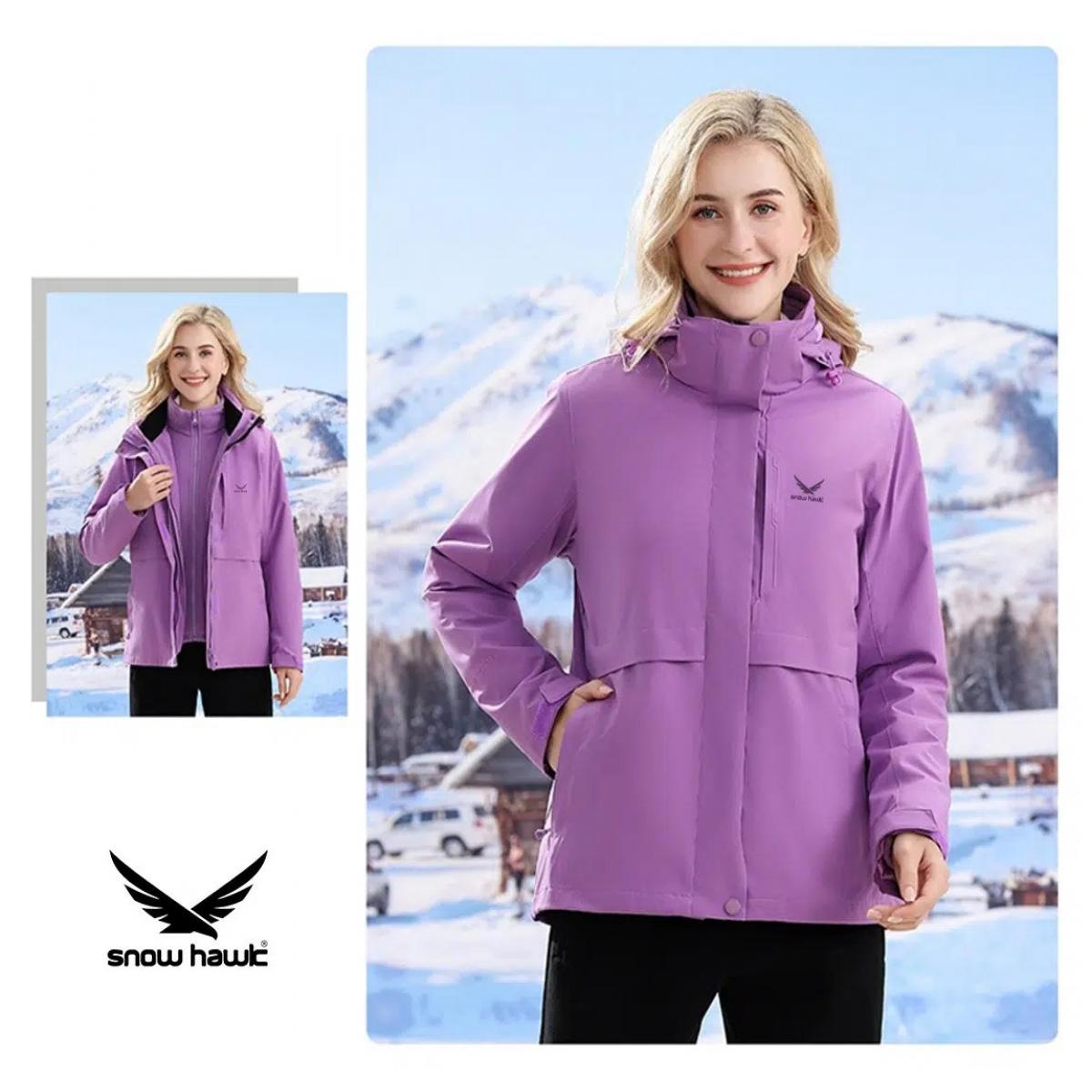 ‏کاپشن دوپوش پلار 68995‏ بنفش - unisex polar fleece jacket 