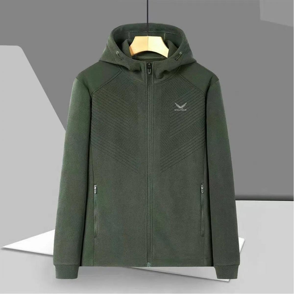 ‏پلار کلاه دار SN-7715A‏ ‏سبز تیره - men’s polar jacket code SN-7715A