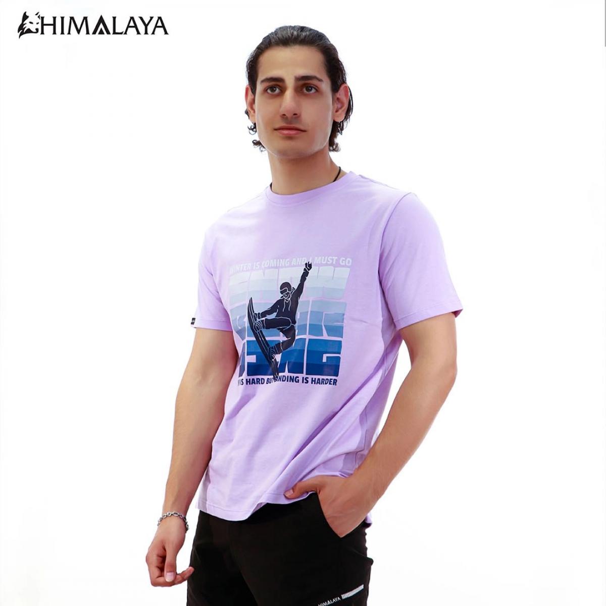 تیشرت یقه گرد snowboard‏ ‏یاسی - CM21 Lilac Cotton T-Shirt