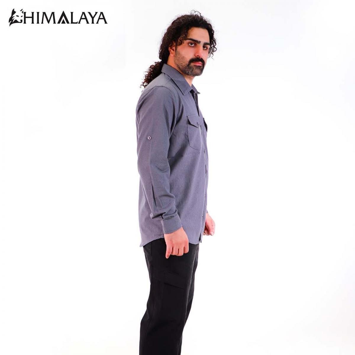 پیراهن لینن مردانه نوک مدادی - Linen CM88 Long Sleeve Shirt